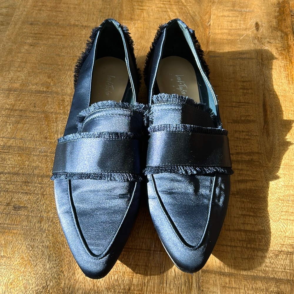 Navy Satin Lord and Taylor Loafers
